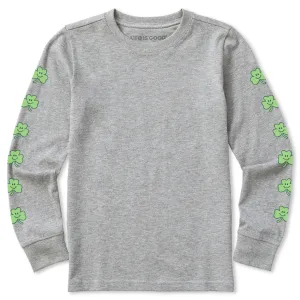 Kids Smile Clovers Long Sleeve Crusher Tee Life is Good