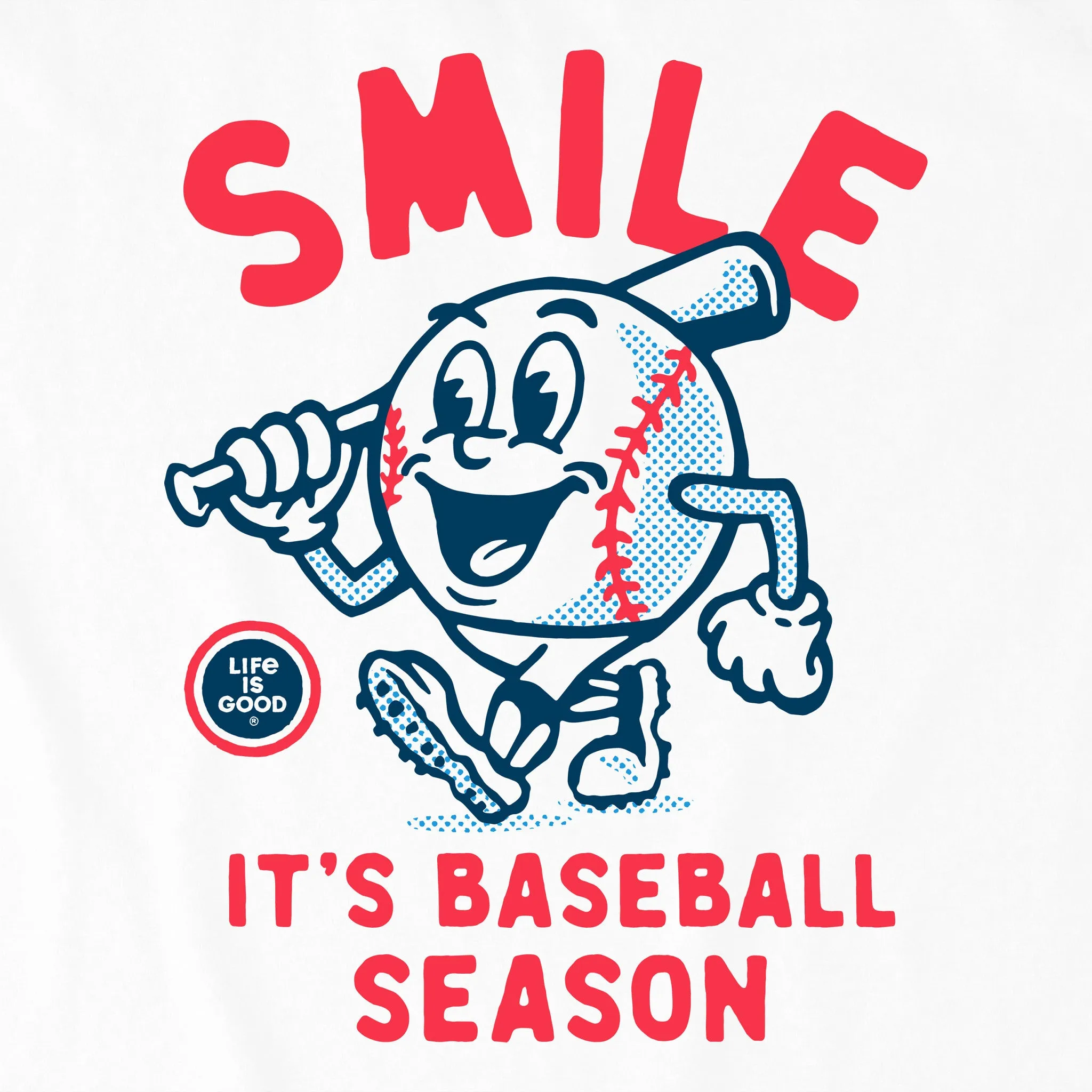 Kids Smile It's Baseball Season Mascot Short Sleeve Crusher Tee Life is Good