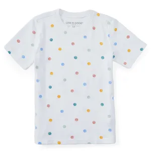 Kids Smile Pattern Short Sleeve Crusher Tee Life is Good