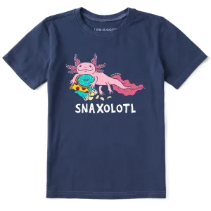 Kids Snaxolotl Short Sleeve Crusher Tee Life is Good