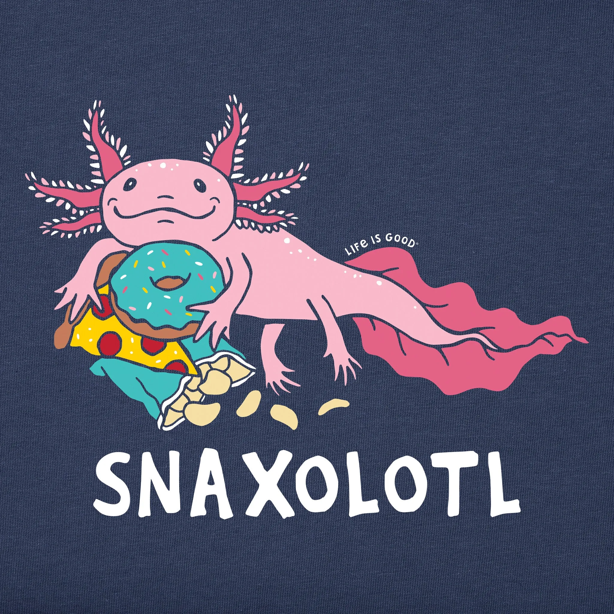 Kids Snaxolotl Short Sleeve Crusher Tee Life is Good