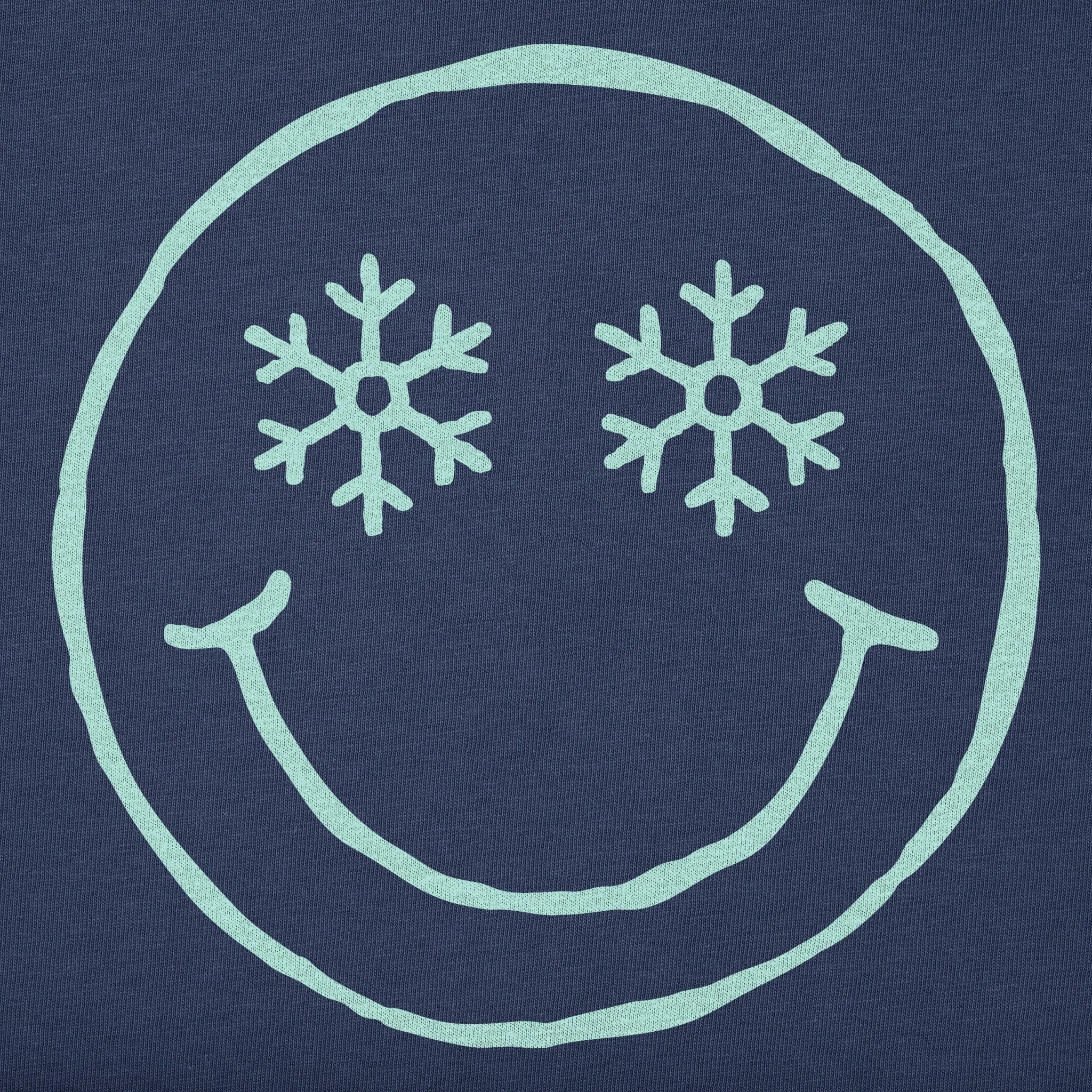 Kids Snowflake Smile Long Sleeve Crusher Tee Life is Good