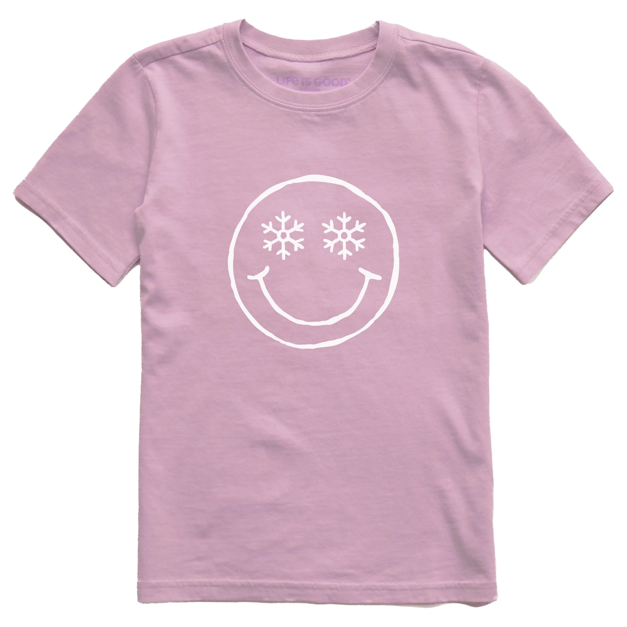 Kids Snowflake Smile Short Sleeve Crusher Tee Life is Good