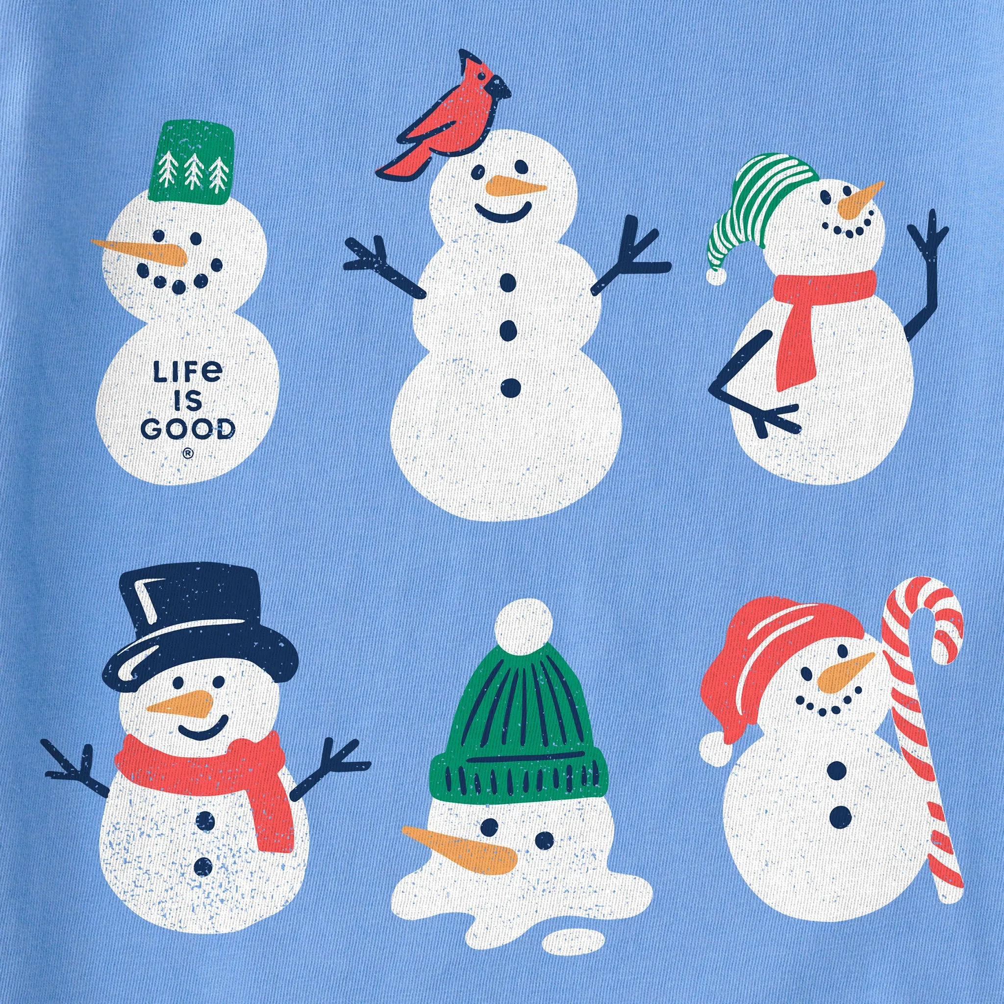 Kids Snowman Crew Short Sleeve Crusher Tee Life is Good