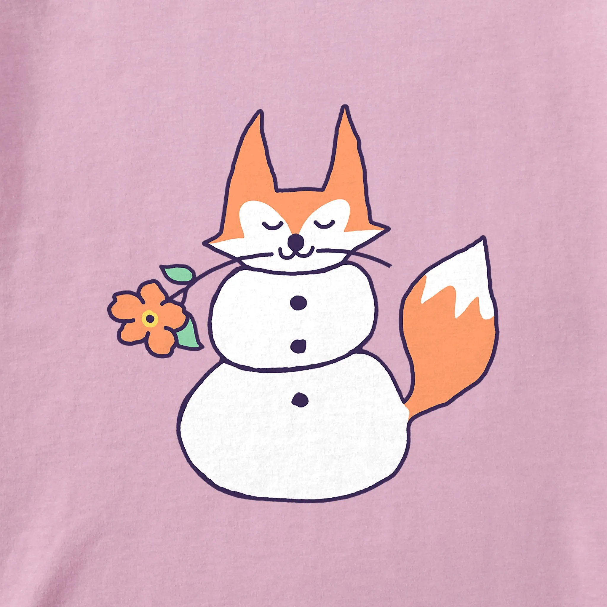 Kids Snowman Fox Short Sleeve Crusher Tee Life is Good