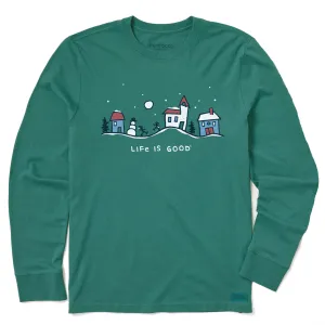 Kids Snowman Village Vista Long Sleeve Crusher Tee Life is Good