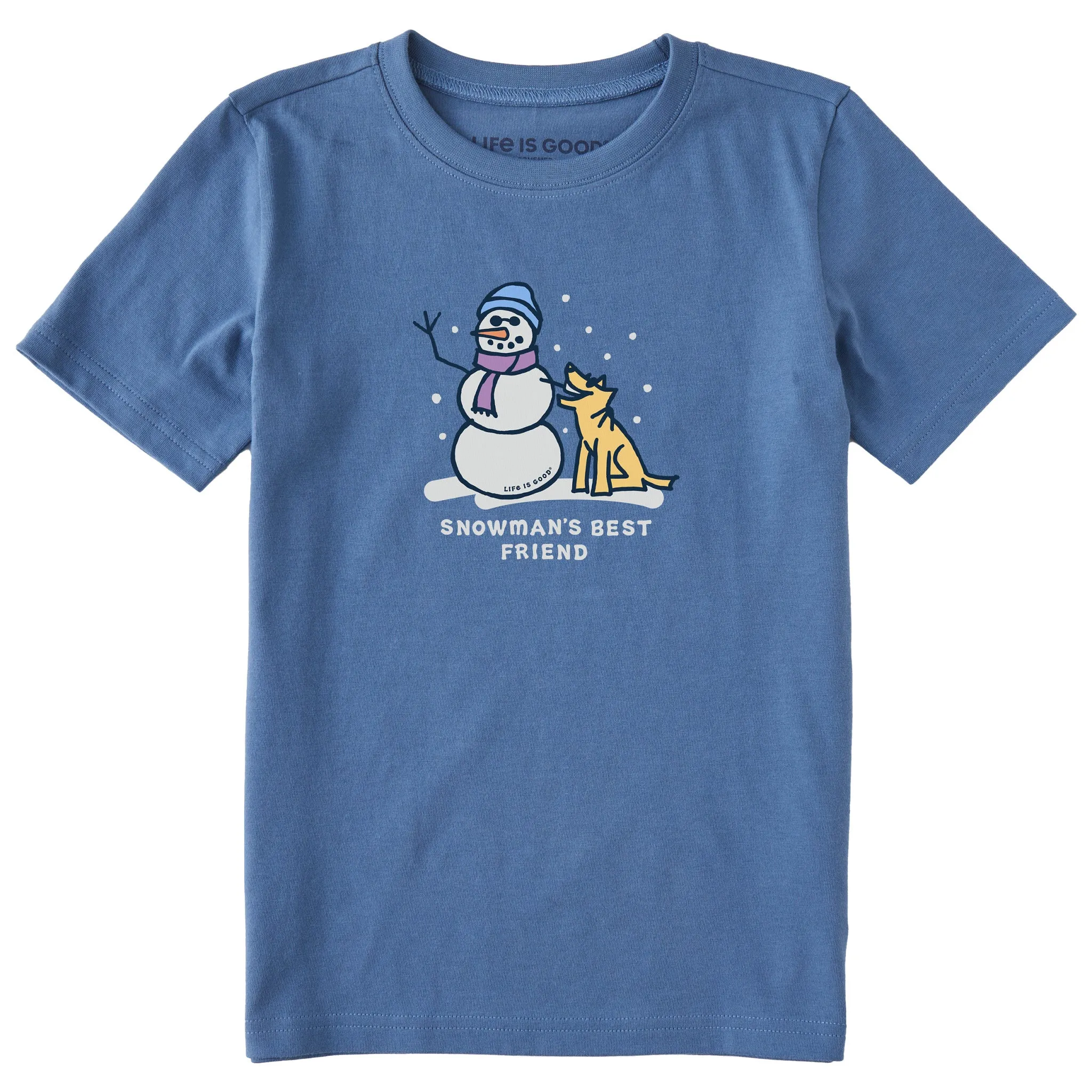 Kids Snowman's Best Friend Short Sleeve Crusher Tee Life is Good