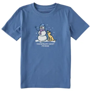 Kids Snowman's Best Friend Short Sleeve Crusher Tee Life is Good