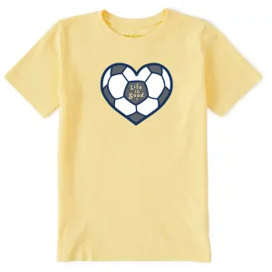 Kids Soccer Heart Short Sleeve Crusher Tee Life is Good