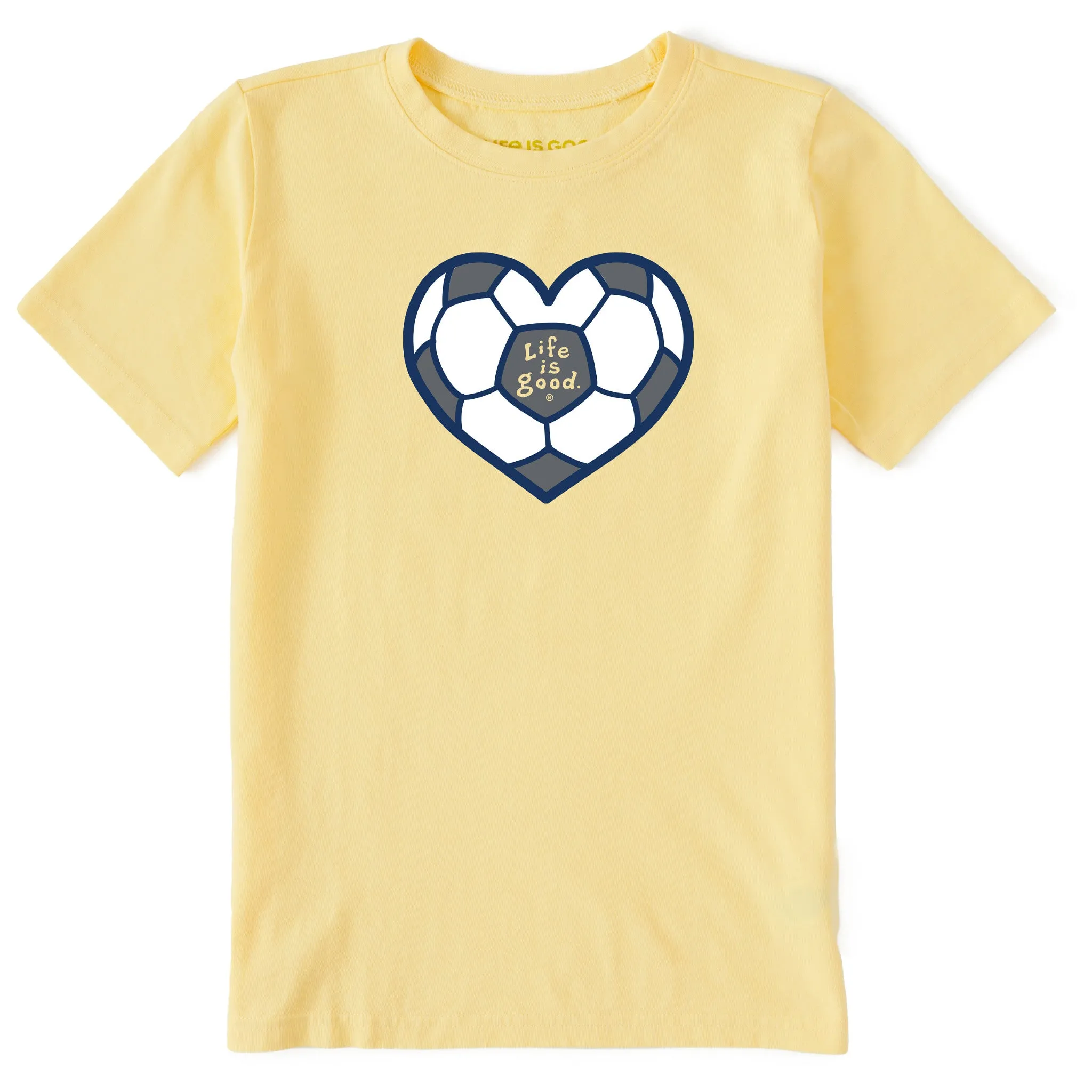 Kids Soccer Heart Short Sleeve Crusher Tee Life is Good