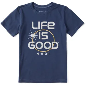 Kids Solar Eclipse LIG 4.8.24 Short Sleeve Crusher Tee Life is Good