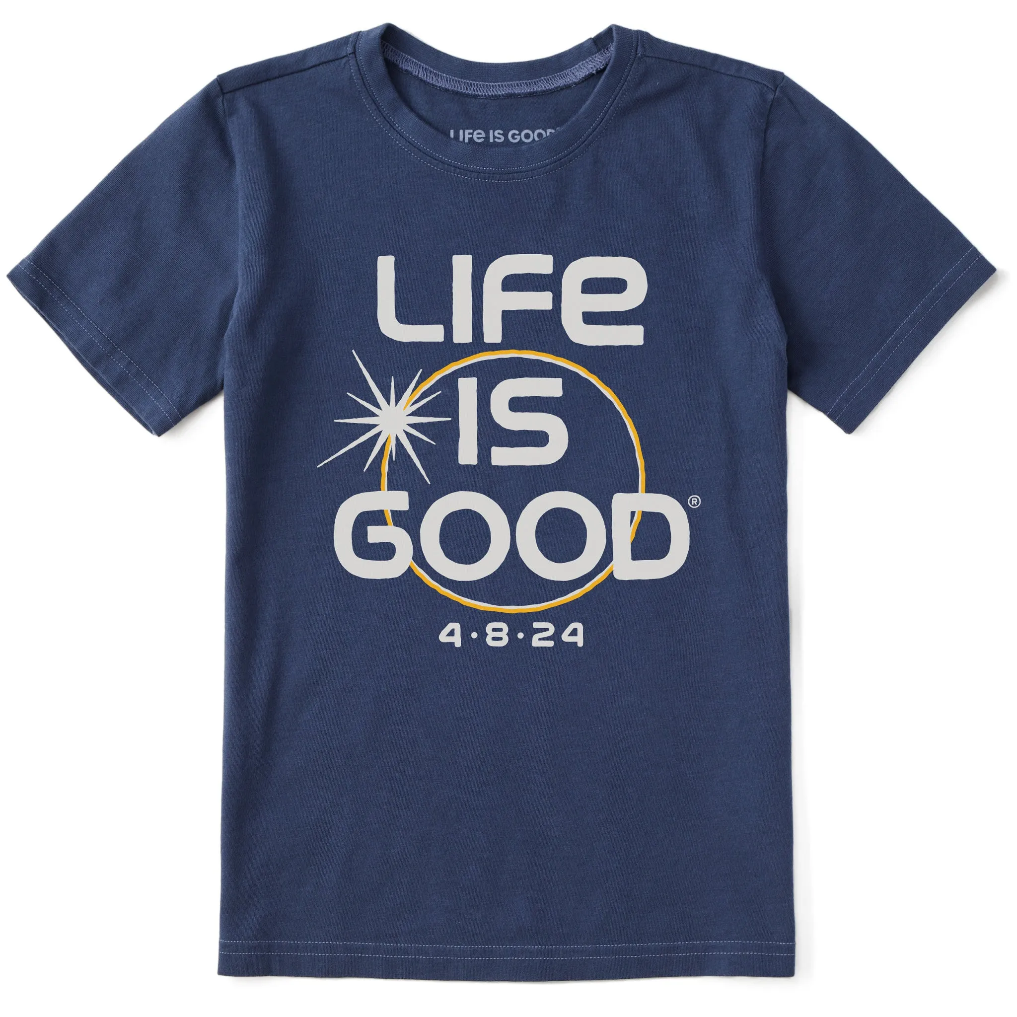 Kids Solar Eclipse LIG 4.8.24 Short Sleeve Crusher Tee Life is Good