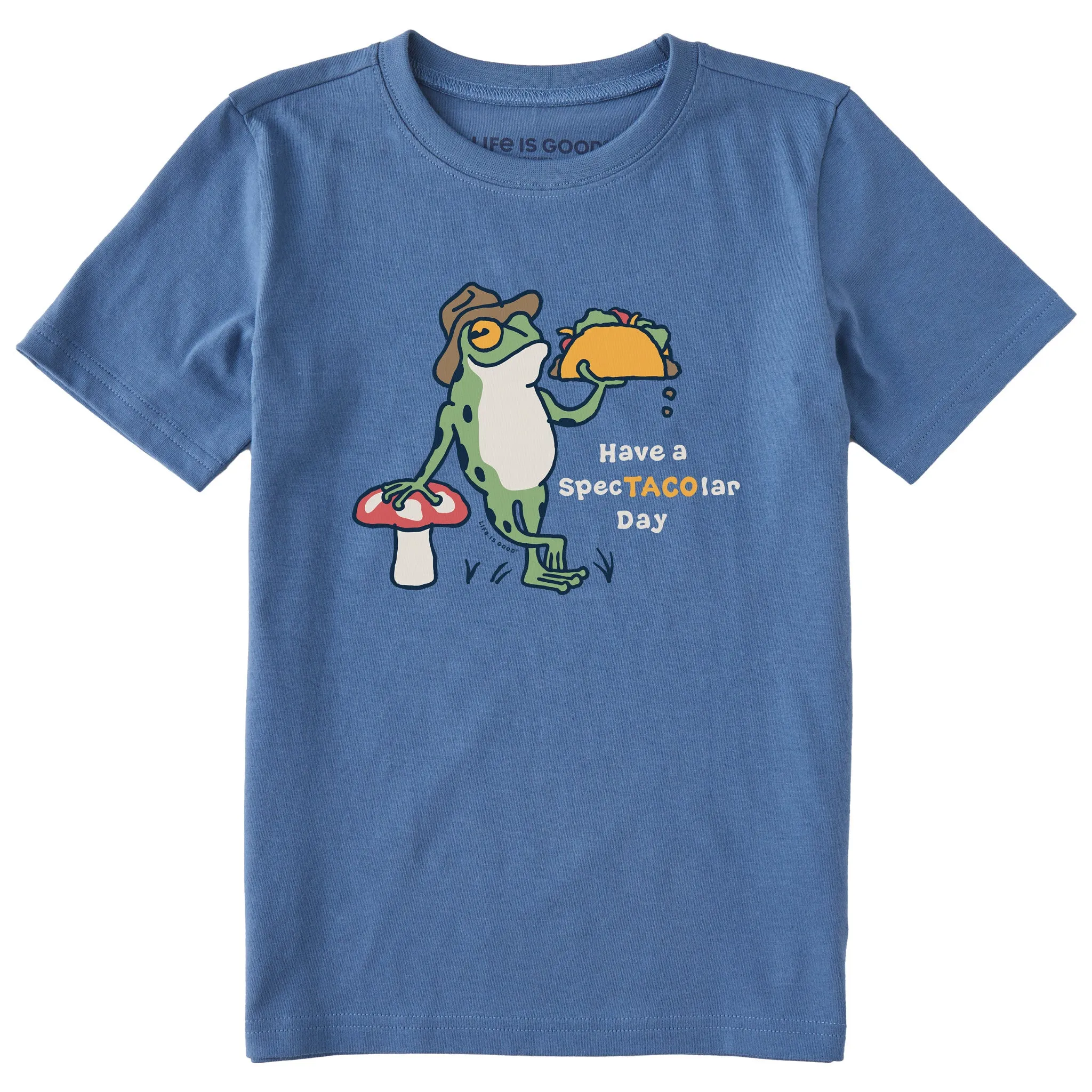 Kids SpecTACOlar Day Frog Short Sleeve Crusher Tee Life is Good