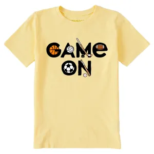 Kids Sport Game On Stacked Short Sleeve Crusher Tee Life is Good