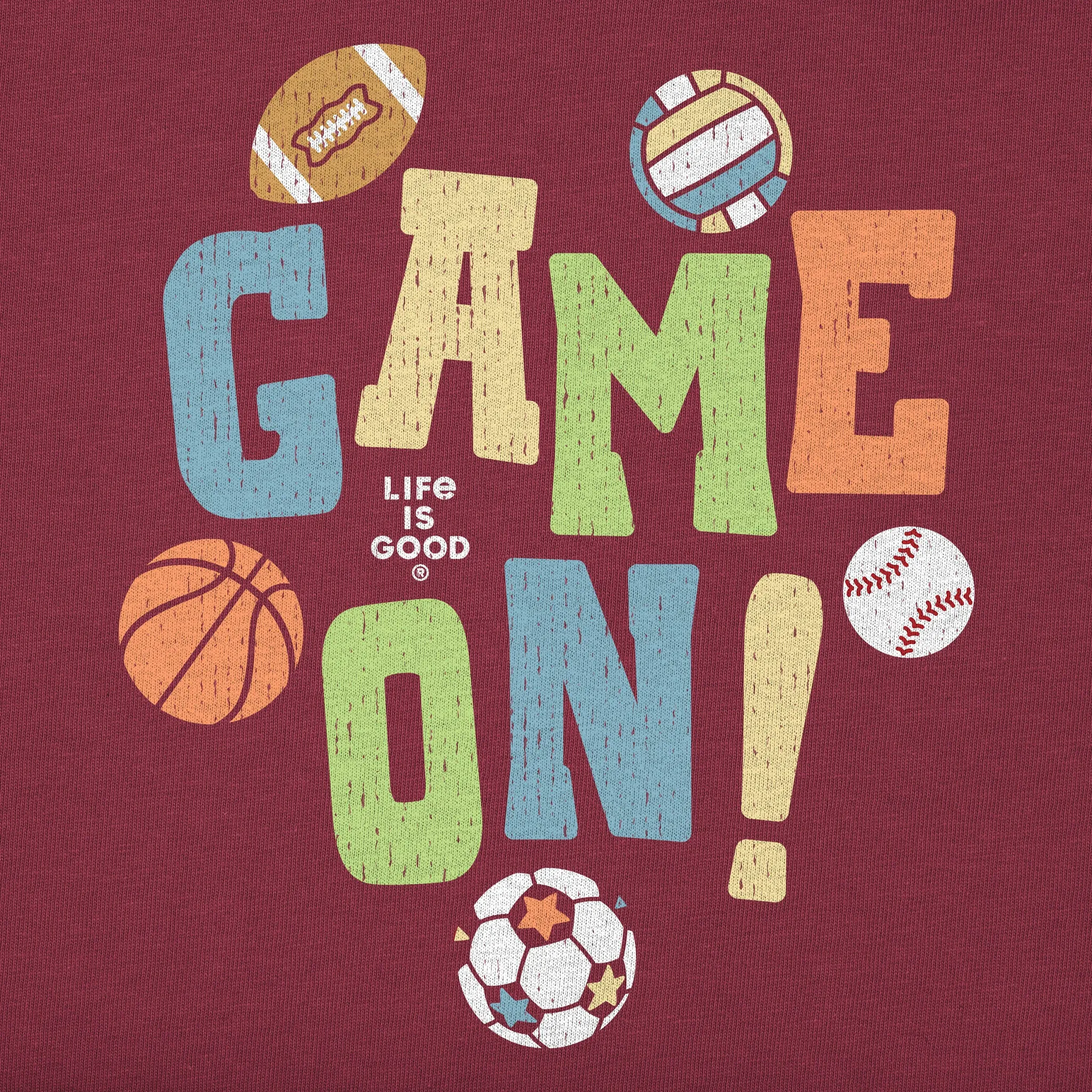Kids Sports Game On Short Sleeve Crusher Tee Life is Good