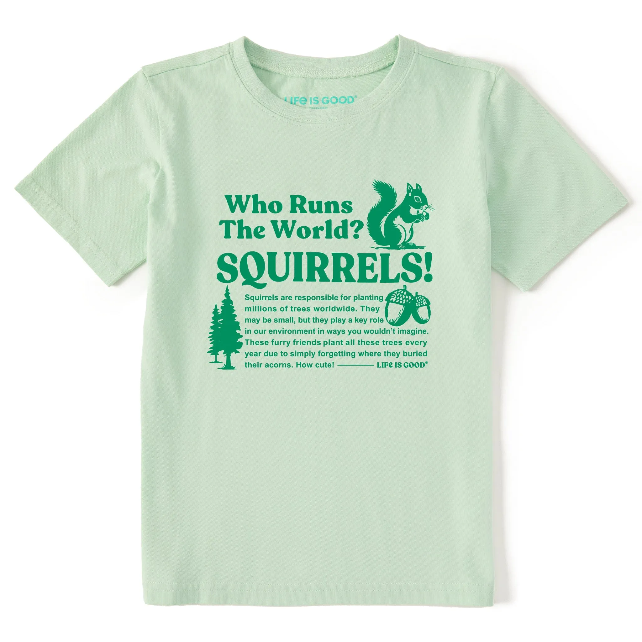 Kids Squirrels Run the World Short Sleeve Crusher Tee Life is Good