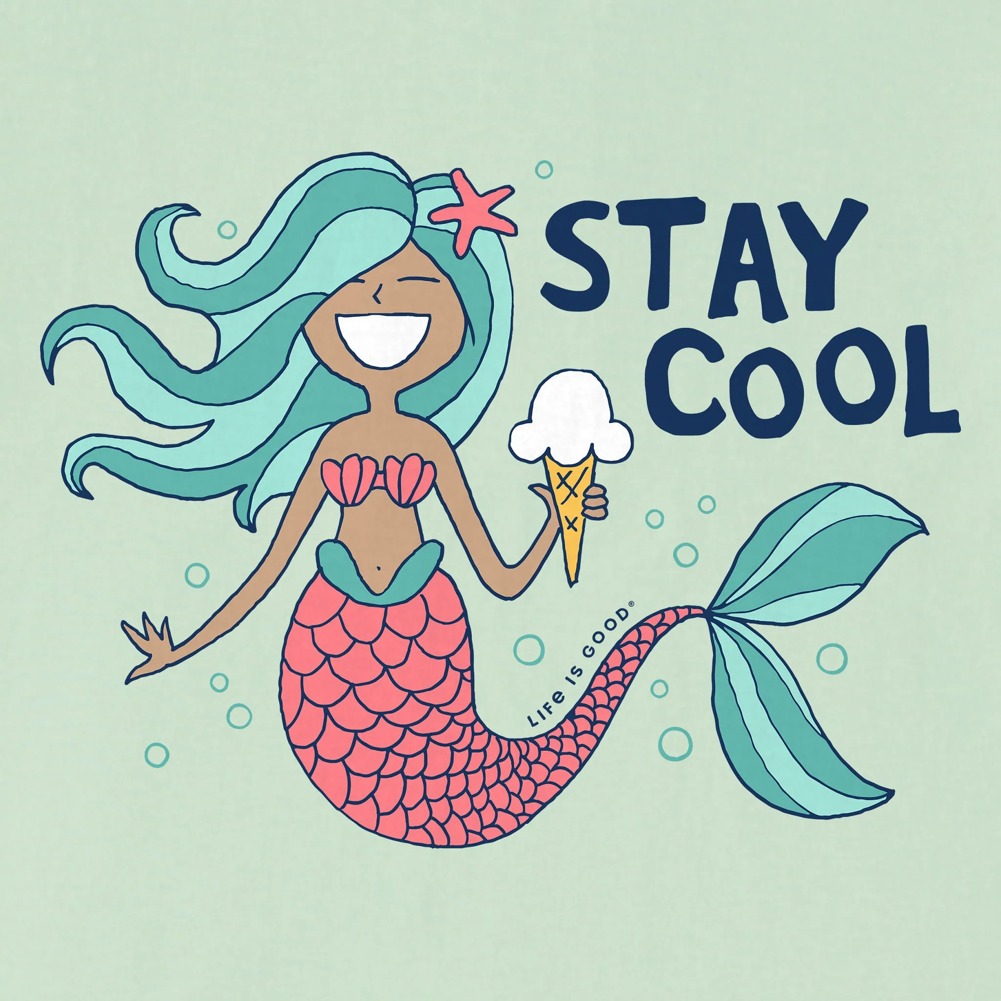 Kids Stay Cool Mermaid Short Sleeve Crusher Tee Life is Good
