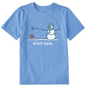 Kids Stay Cool Snowman Short Sleeve Crusher Tee Life is Good