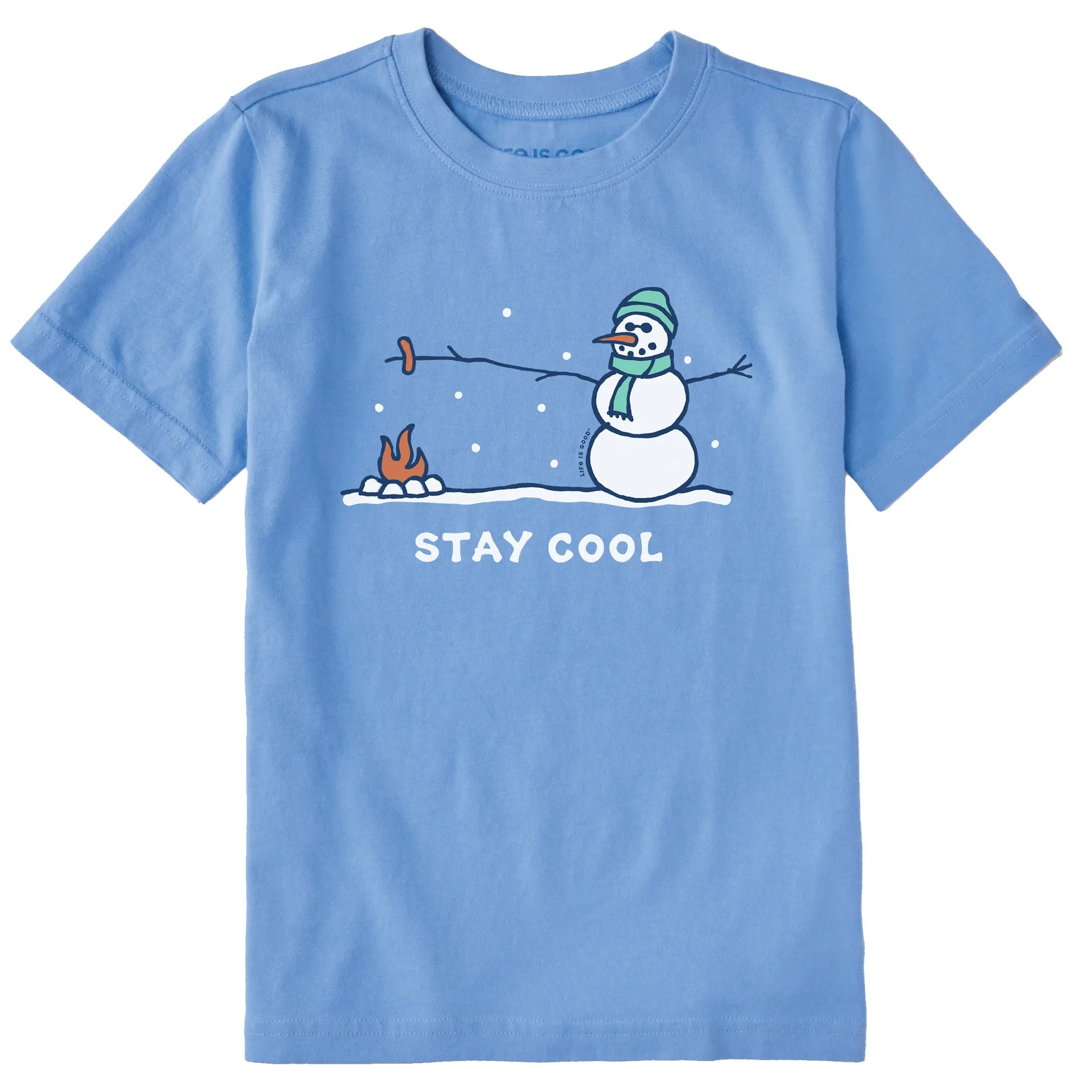 Kids Stay Cool Snowman Short Sleeve Crusher Tee Life is Good