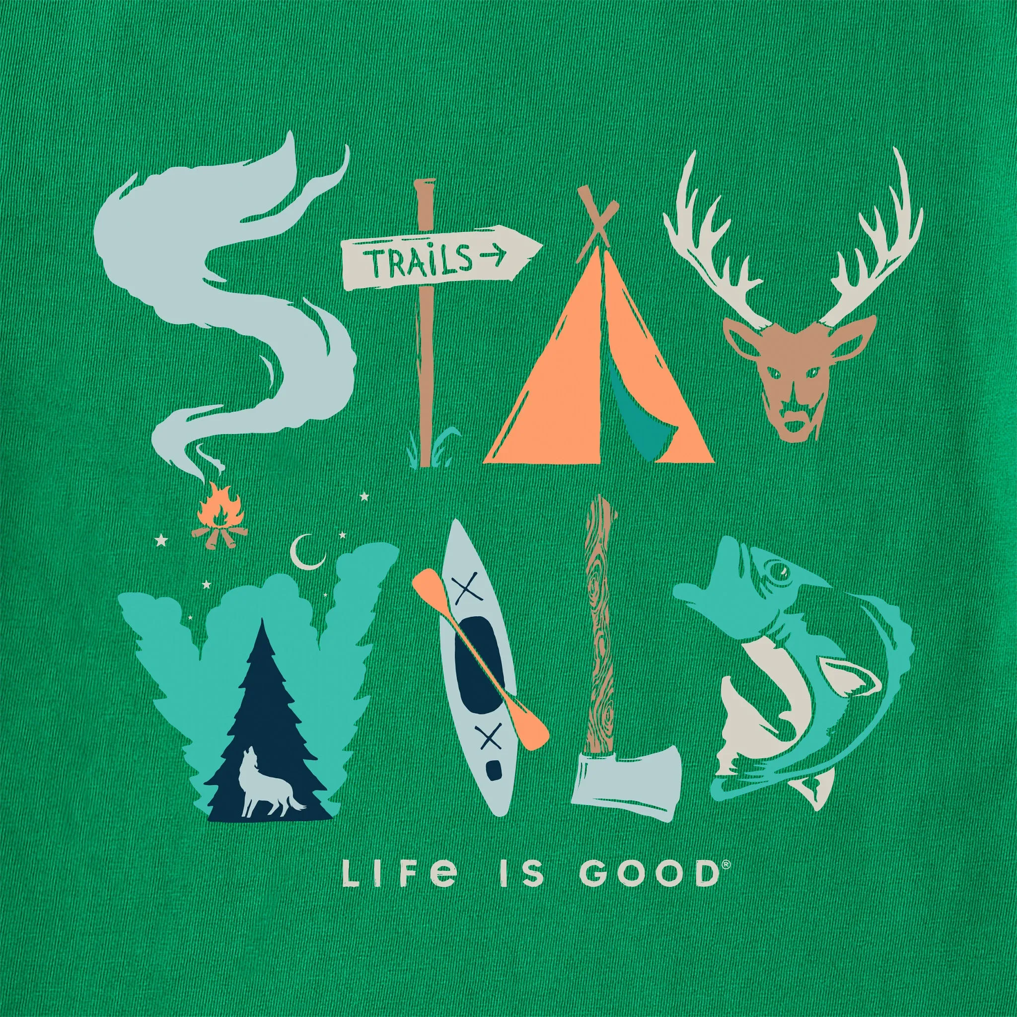 Kids Stay Wild Long Sleeve Crusher Tee Life is Good