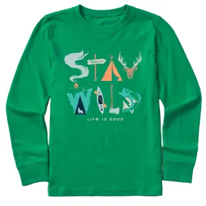 Kids Stay Wild Long Sleeve Crusher Tee Life is Good