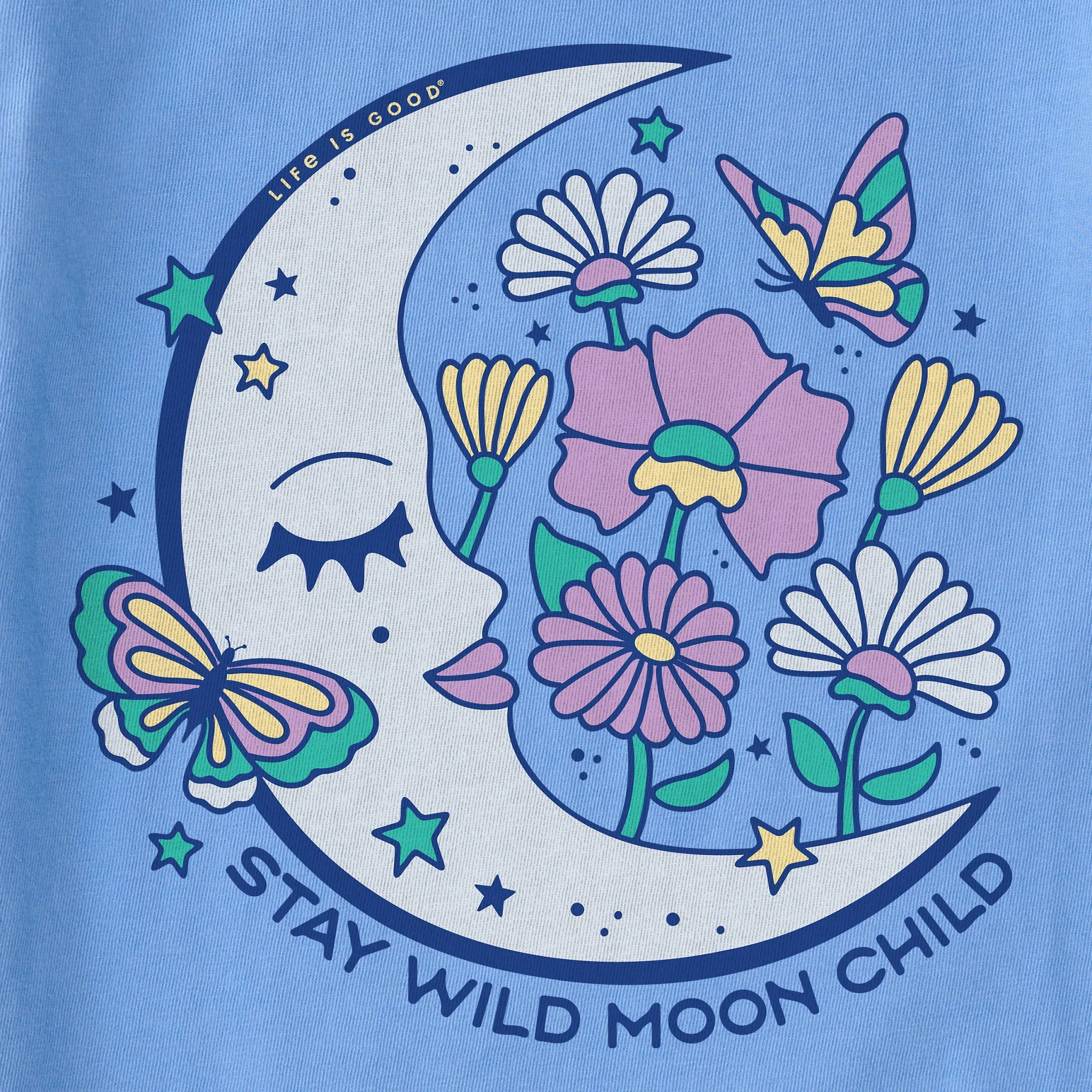 Kids Stay Wild Moon Child Flowers Short Sleeve Crusher Tee Life is Good