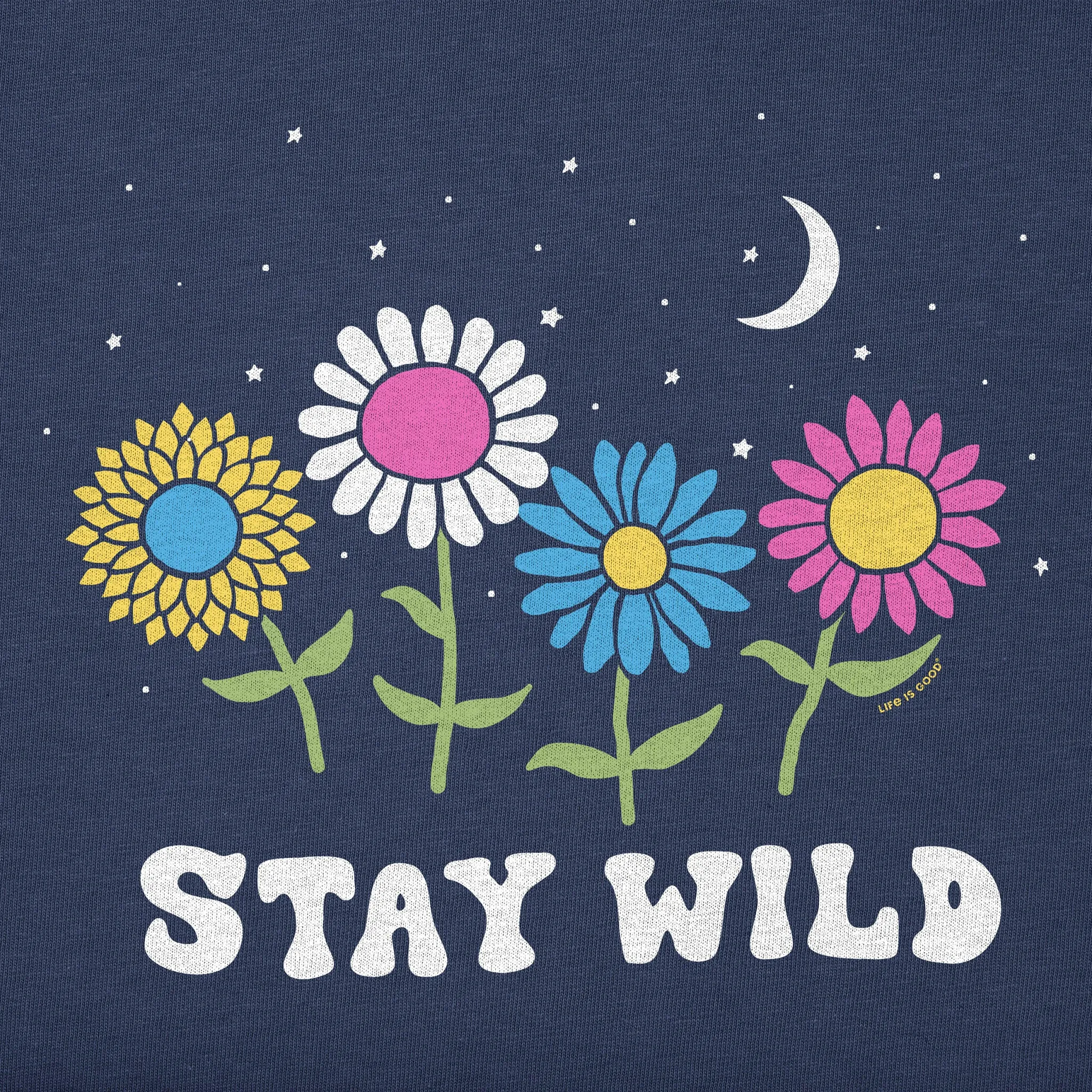 Kids Stay Wild Night Flowers Short Sleeve Crusher Tee Life is Good