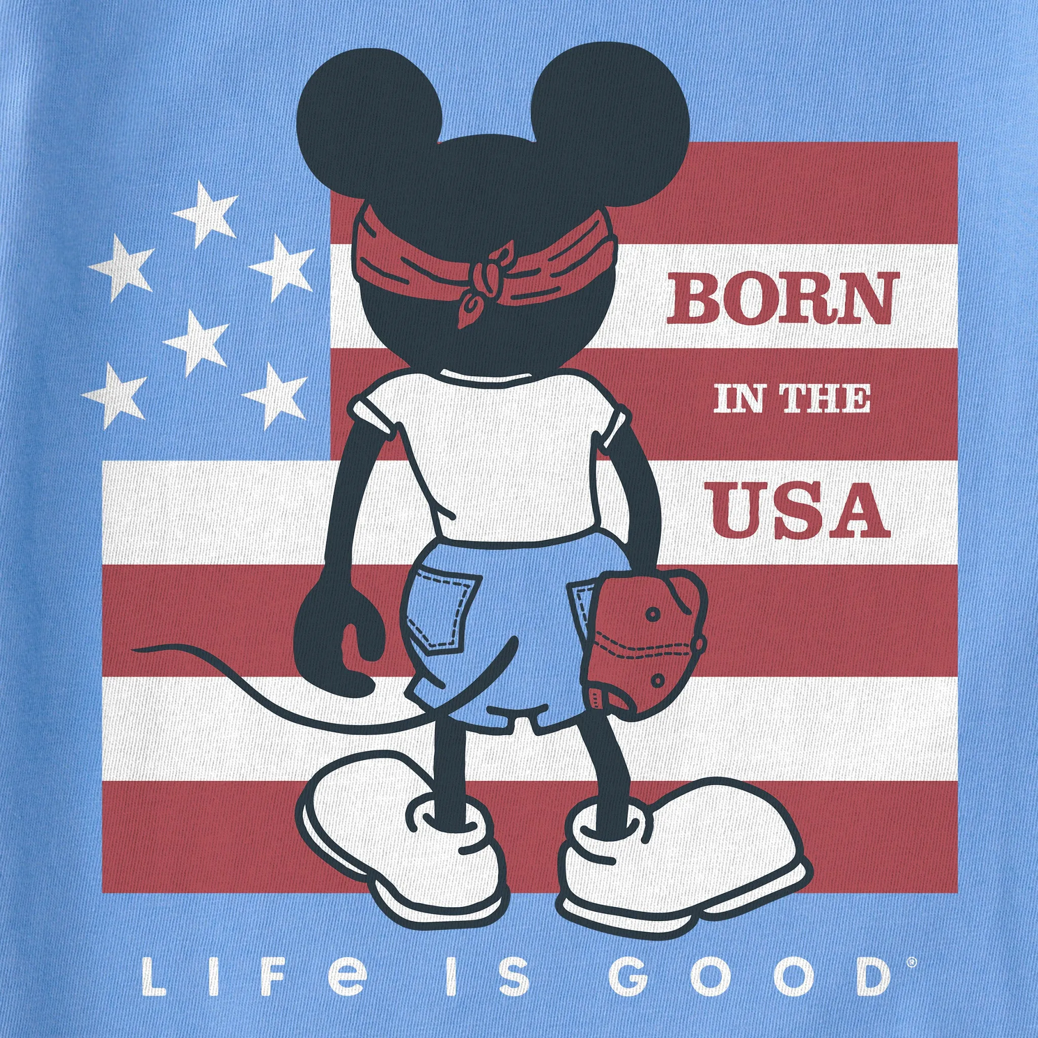 Kids Steamboat Willie Born in the USA Short Sleeve Crusher Tee Life is Good