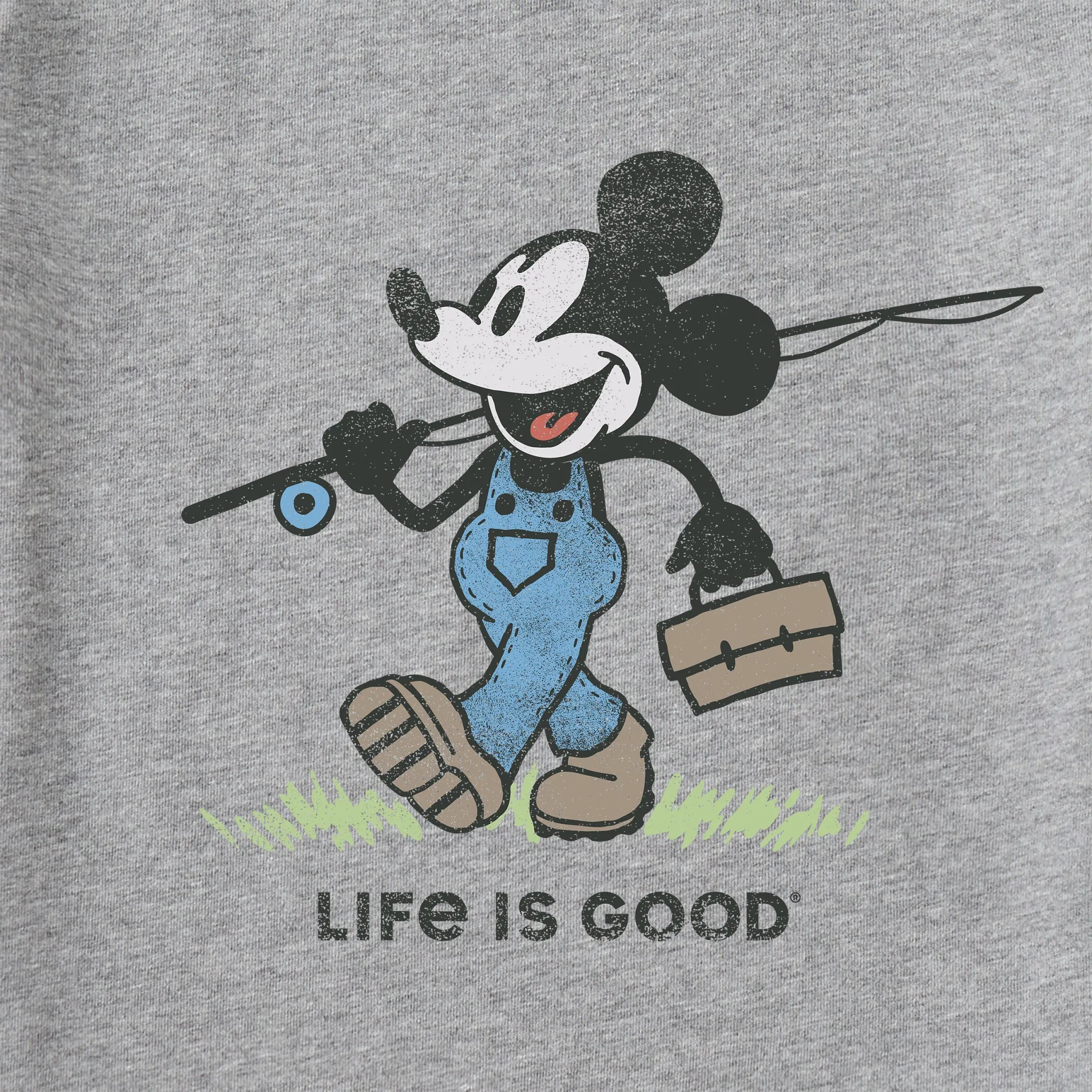 Kids Steamboat Willie Fishing Short Sleeve Crusher Tee Life is Good