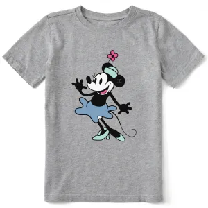 Kids Steamboat Willie Miss Mouse Short Sleeve Crusher Tee Life is Good