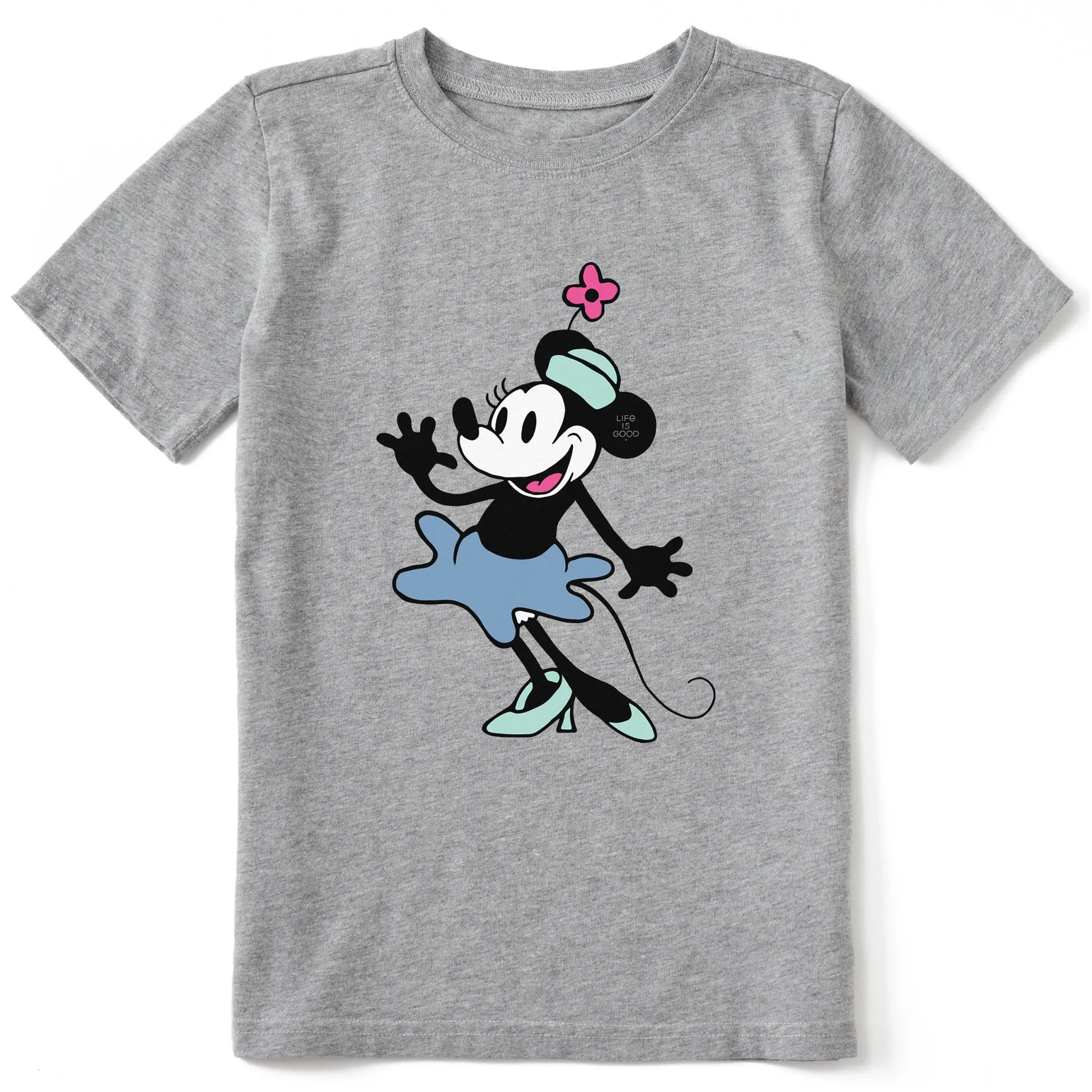 Kids Steamboat Willie Miss Mouse Short Sleeve Crusher Tee Life is Good
