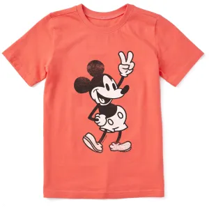 Kids Steamboat Willie Peace Short Sleeve Crusher Tee Life is Good