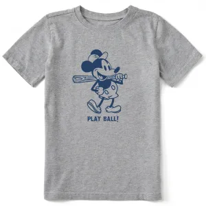 Kids Steamboat Willie Play Ball Short Sleeve Crusher Tee Life is Good