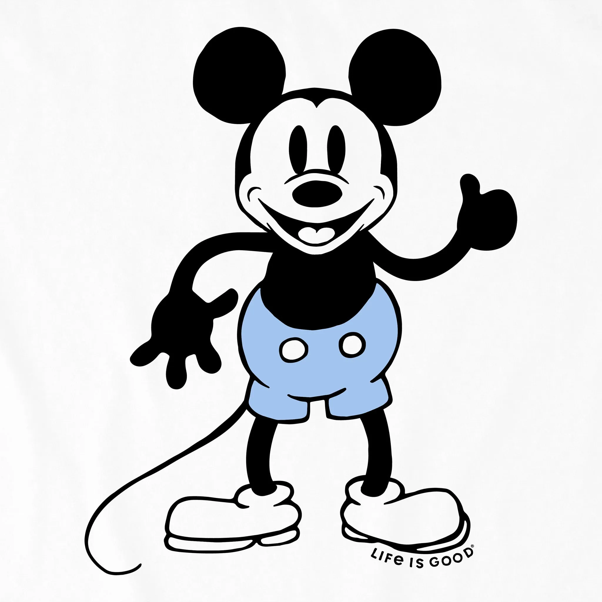 Kids Steamboat Willie Thumbs Up Short Sleeve Crusher Tee Life is Good