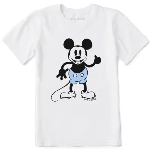 Kids Steamboat Willie Thumbs Up Short Sleeve Crusher Tee Life is Good