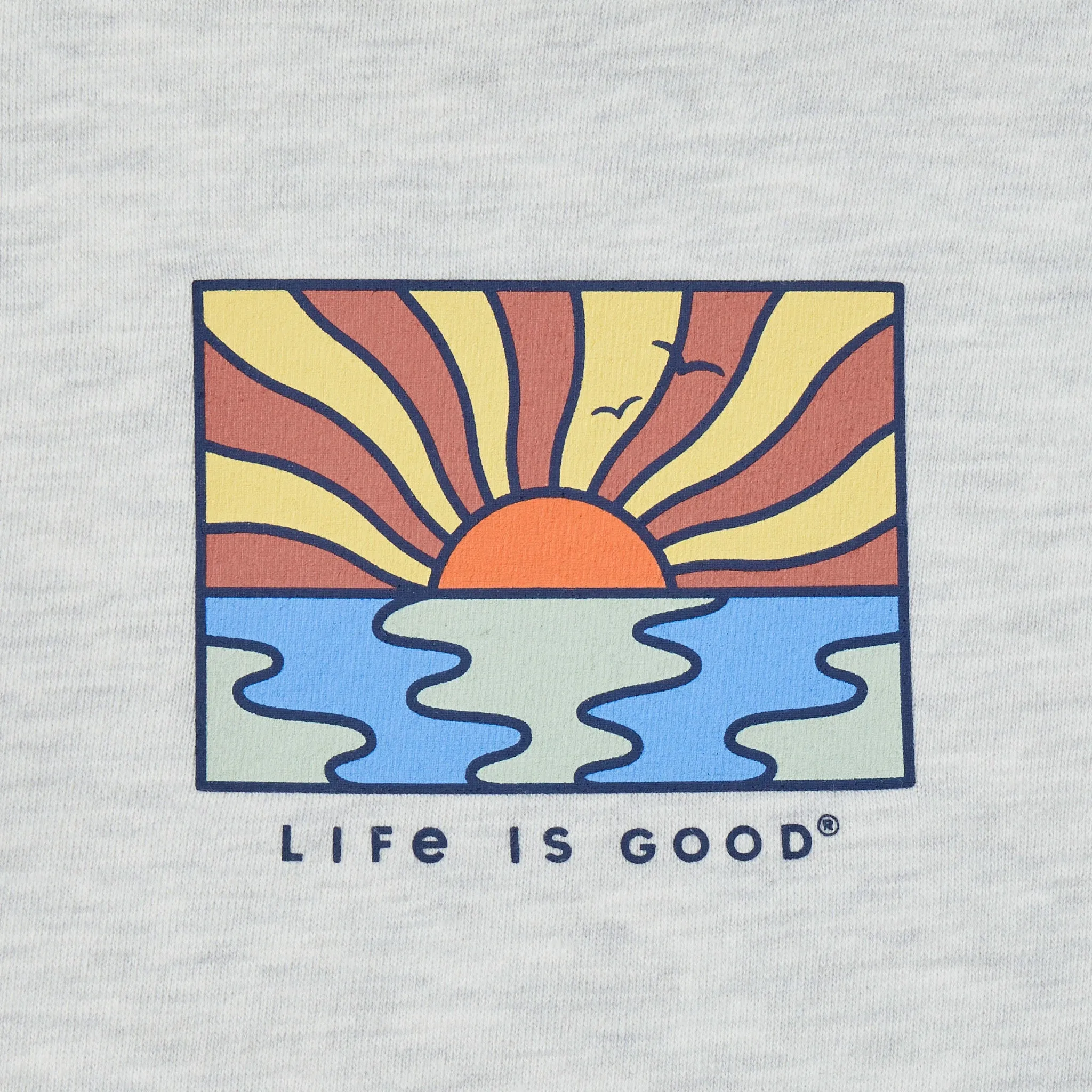 Kids Sun Ocean Icon Simply True Fleece Crew Life is Good