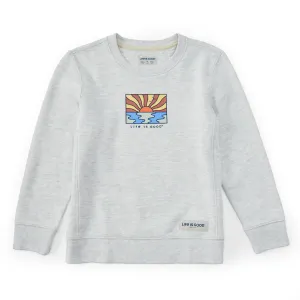 Kids Sun Ocean Icon Simply True Fleece Crew Life is Good