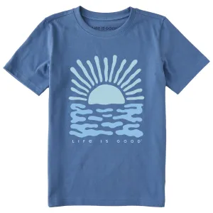 Kids Sun Over the Water Short Sleeve Crusher Tee Life is Good