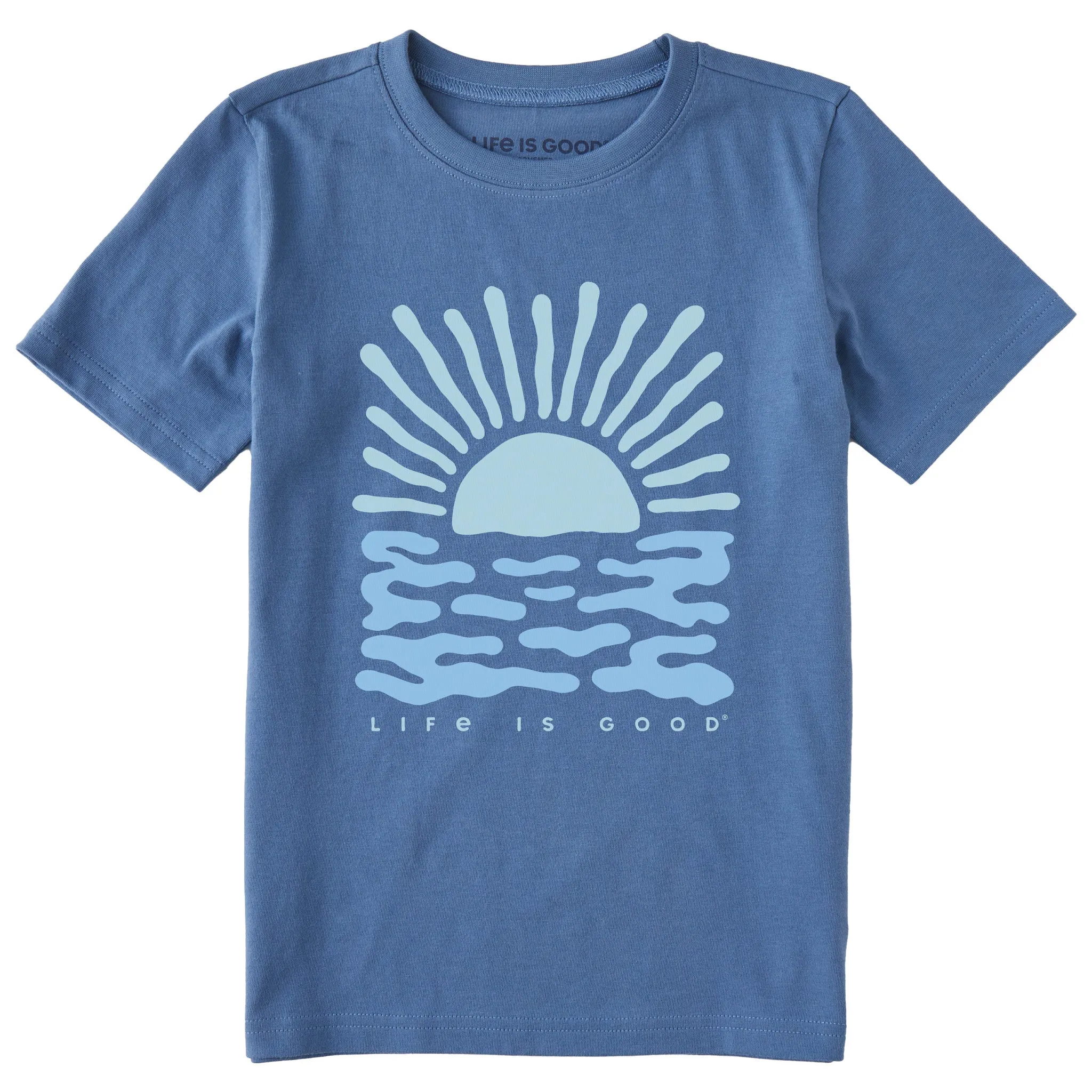Kids Sun Over the Water Short Sleeve Crusher Tee Life is Good