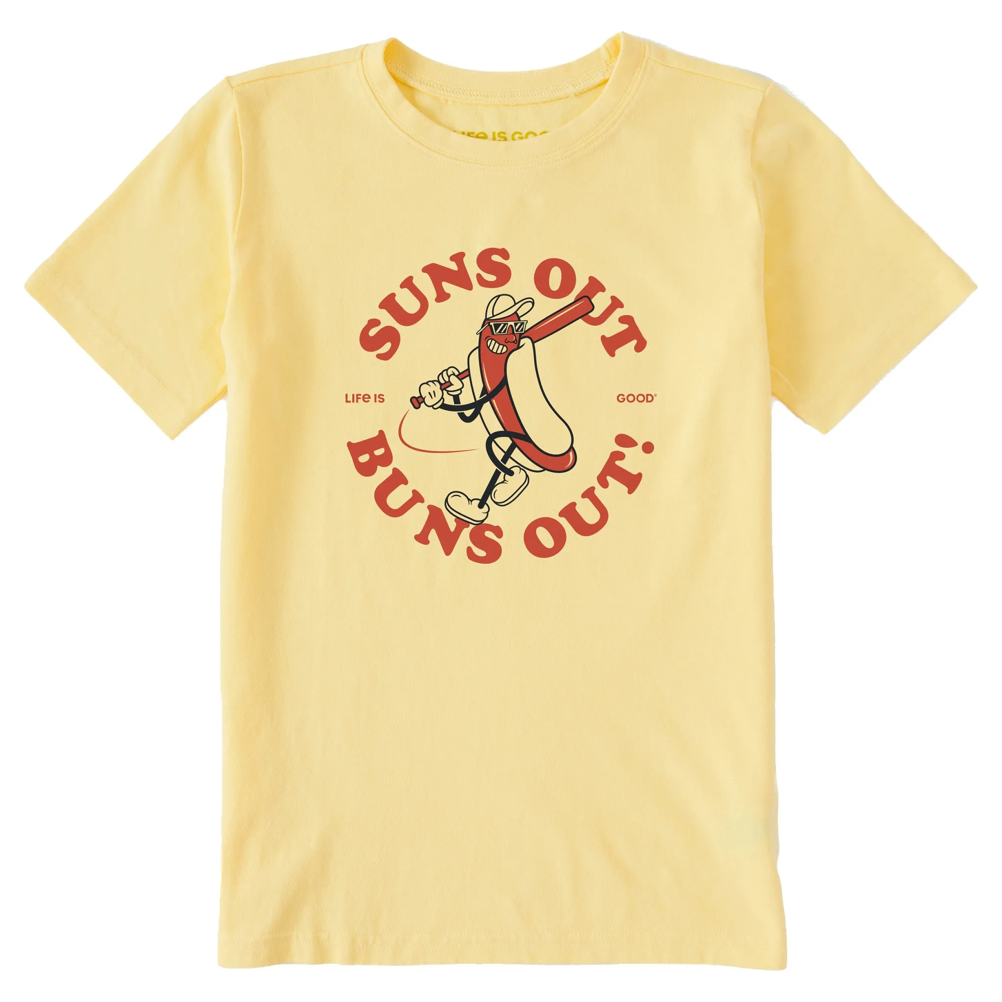 Kids Suns Out Buns Out Short Sleeve Crusher Tee Life is Good