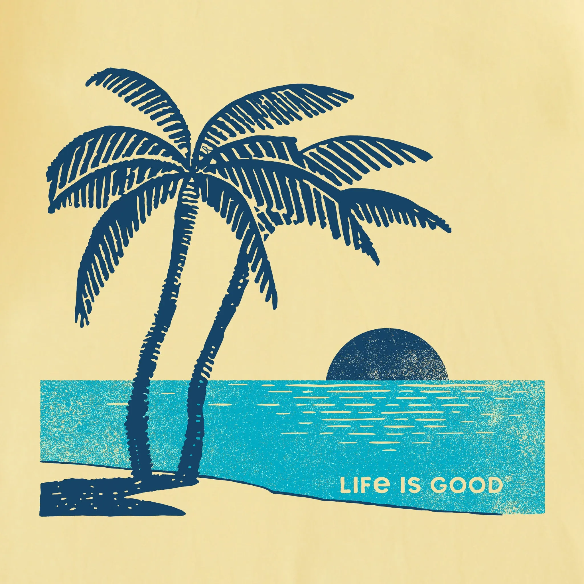 Kids Sunset Two Palms Short Sleeve Crusher Tee Life is Good