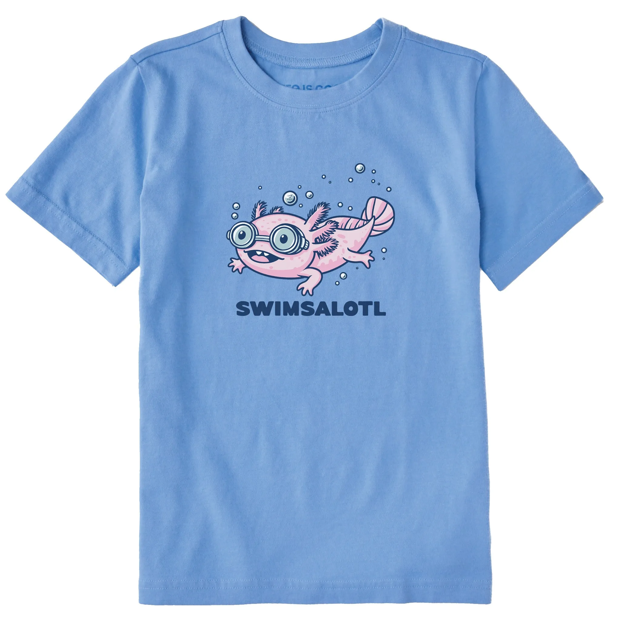 Kids Swimsalotl Short Sleeve Crusher Tee Life is Good