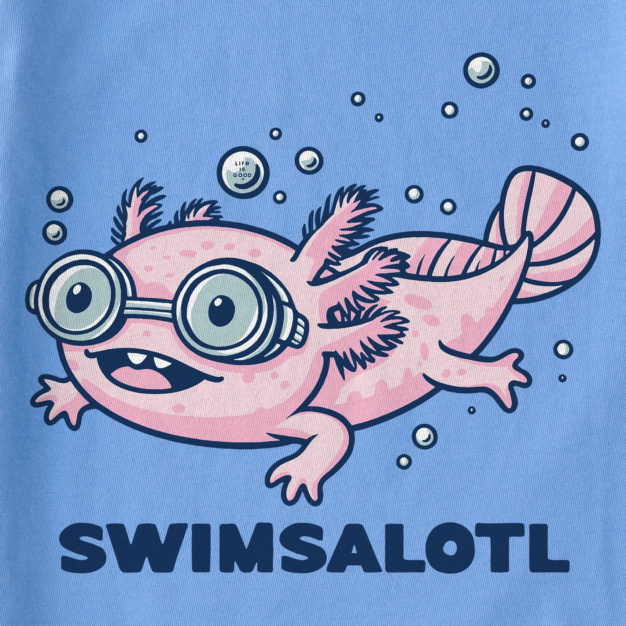 Kids Swimsalotl Short Sleeve Crusher Tee Life is Good