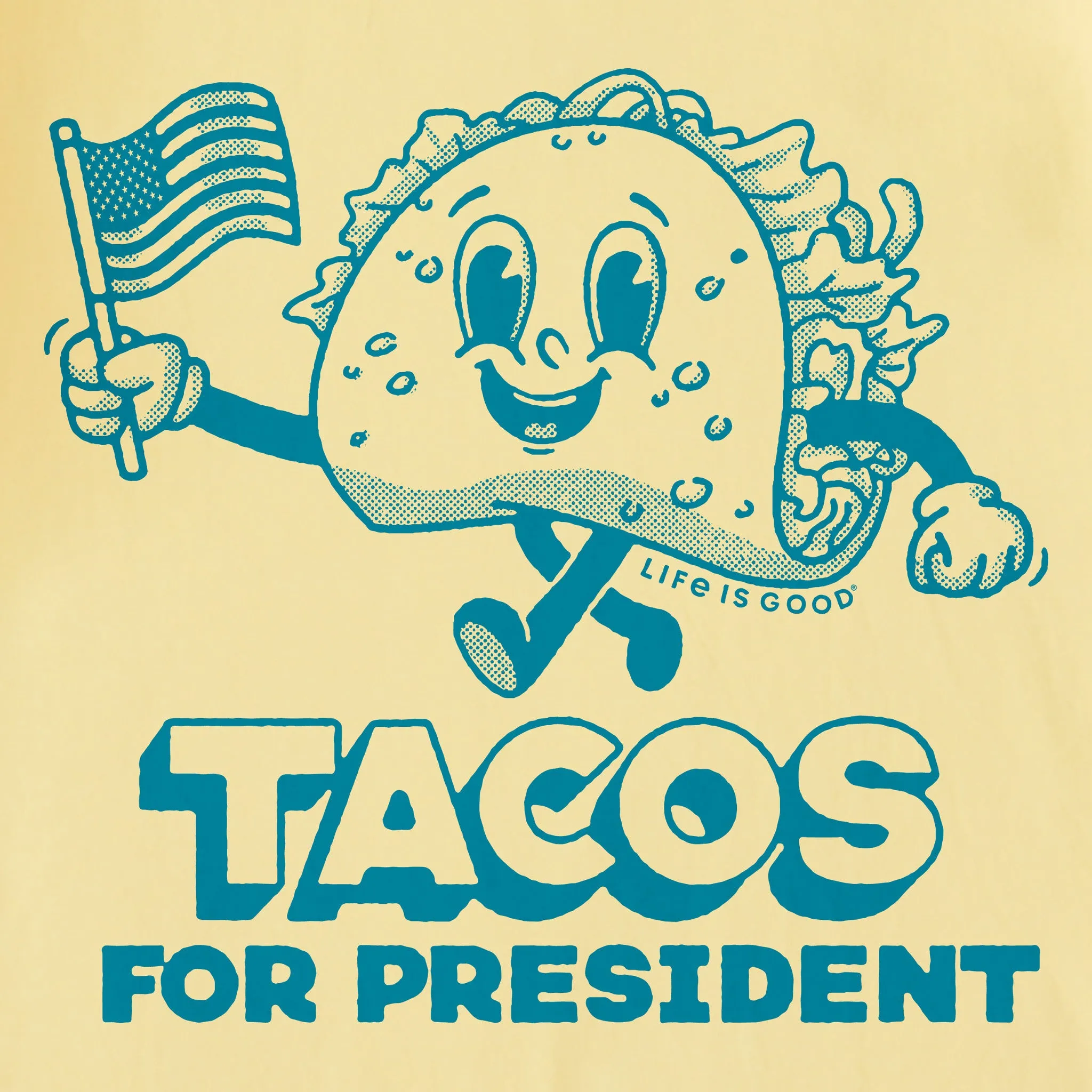 Kids Tacos for President Short Sleeve Crusher Tee Life is Good