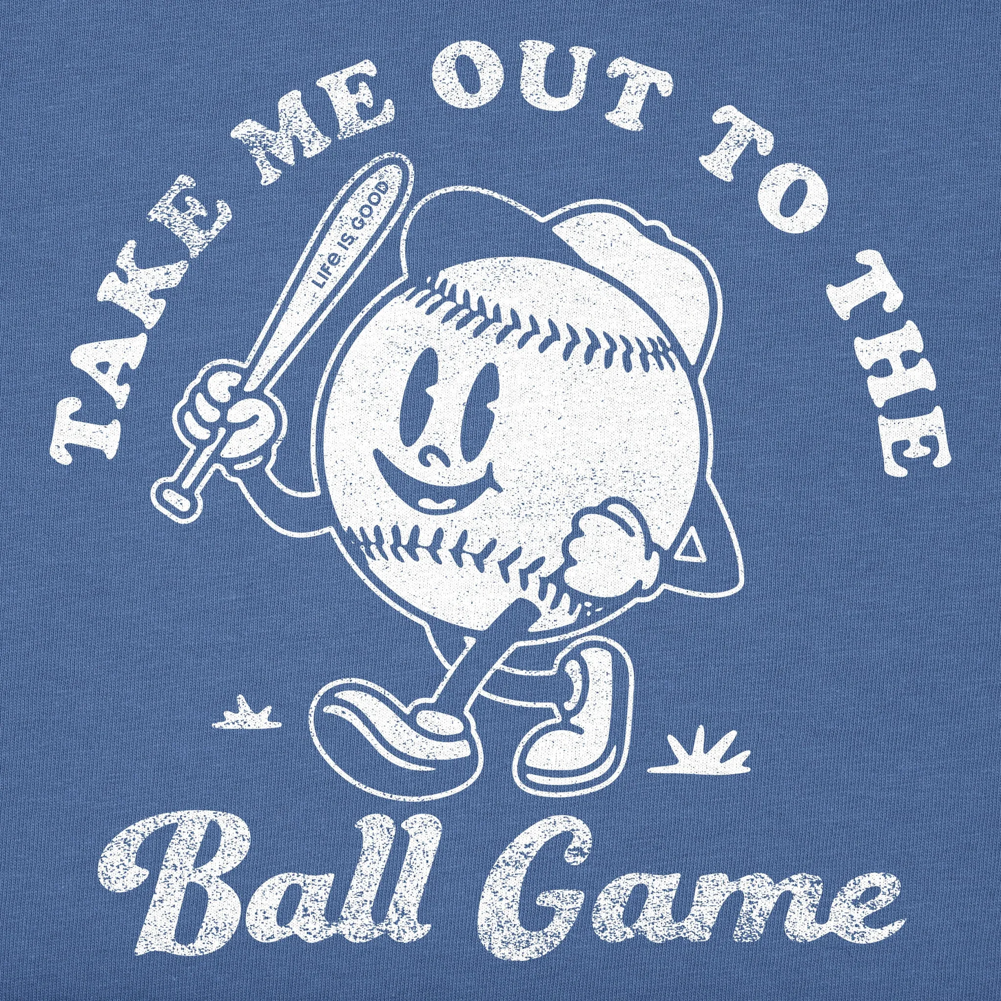 Kids Take Me Out to the Ball Game Short Sleeve Crusher Tee Life is Good