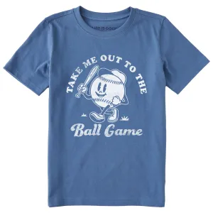 Kids Take Me Out to the Ball Game Short Sleeve Crusher Tee Life is Good