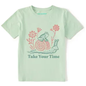 Kids Take Your Time Frog & Snail Short Sleeve Crusher Tee Life is Good