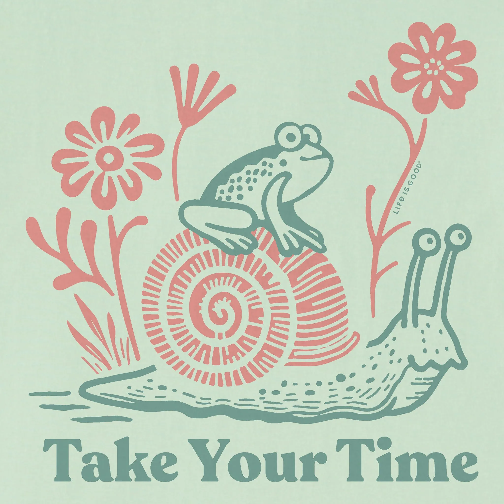 Kids Take Your Time Frog & Snail Short Sleeve Crusher Tee Life is Good
