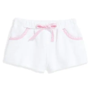 Kids' Terry Play Short In White/pink