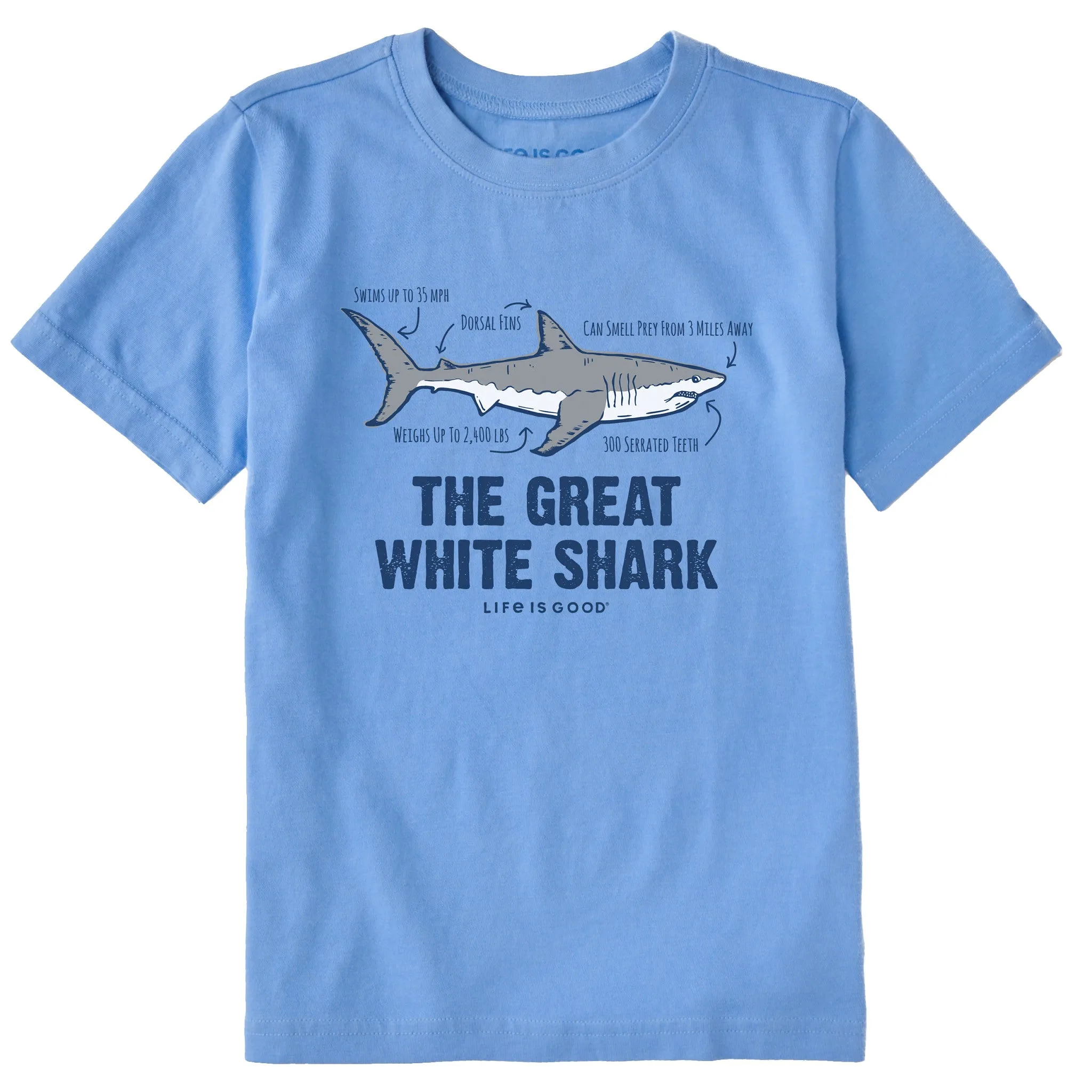 Kids The Great White Shark Short Sleeve Crusher Tee Life is Good